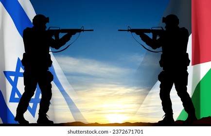 Concept - War between Israel and Palestine. EPS10 vector