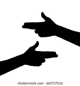 Concept war. Hands are folded with a gun. Photo for your design.