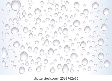 The concept of water drops on a white background