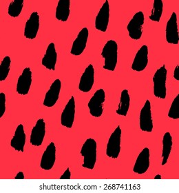 Concept watermelon seamless pattern. Trendy flat style. Calligraphic brush. Use for wallpaper, pattern fills, web page background, surface texture, fashion print, greeting card, wrapping paper,textile