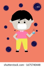Concepto de uso de máscara facial y para prevenir el covid-19 o el virus de la corona. Y el lavado de manos detiene la propagación del virus a otras personas.