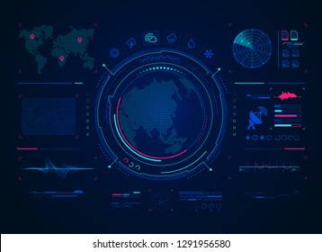 Concept Of Weather Forecast Technology, Interface Of Satellite Radar For Climate Forecast