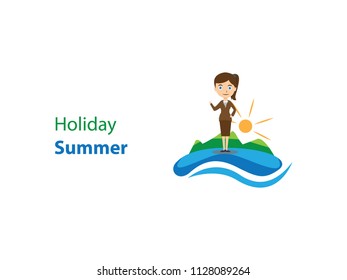 concept web background of woman and men summer holiday for background, document, card, poster, banner for blog or website