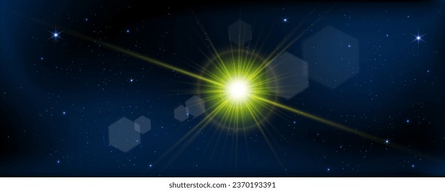 Concept of web banner. Magic color galaxy. Horizontal space background with realistic nebula, stardust and shining stars. Infinite universe and starry night sky.