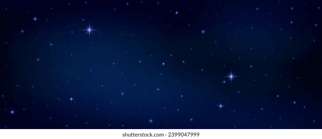 Concept of web banner. Magic color galaxy. Horizontal space background with realistic nebula, stardust and shining stars. Infinite universe and starry night sky.