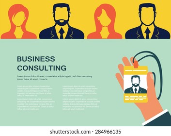 Concept for web banners and promotions. Flat design concept for business consulting
