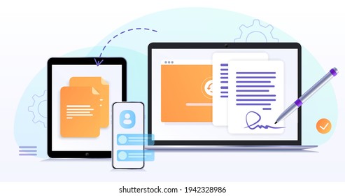 Concept web design, website page development. The working process. Template landing page for website. Web development, optimization, user experience. Electronic signature, signature of documents. 