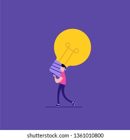 Concept of webinar, online learning, web education, internet addiction and business training. Vector illustration in flat design with tiny people