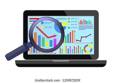 Concept of website analytics search information. Flat design modern vector stock illustration