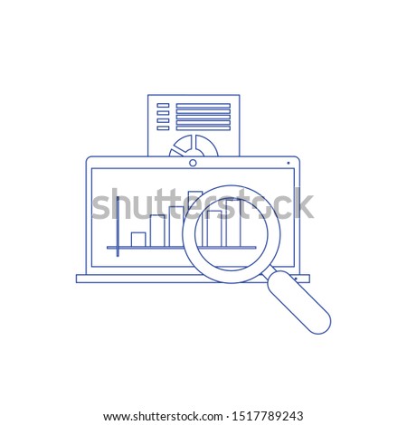 Concept of website analytics search information. Concept of line icon