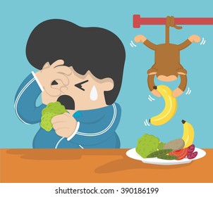 Concept of weight loss , Starve that are high in protein