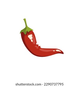 Concept Welcome to Mexico chilly. The illustration is a flat vector design of a red chili pepper commonly found in Mexican cuisine. Vector illustration.