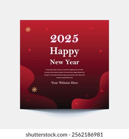 
Concept of welcoming and celebrating new year 2025 with colorful square template for calendar and social media post. Happy new year 2025