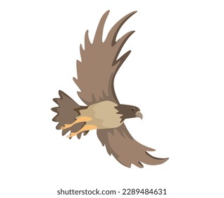 Concept Wild west eagle bird. The illustration is a flat vector design that showcases a concept of the Wild West with a cartoonish eagle bird on a white background. Vector illustration.