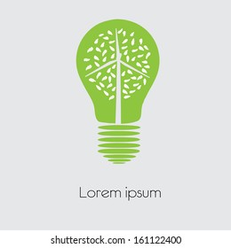  Concept Wind turbine  in light bulb symbol of renewable energy  