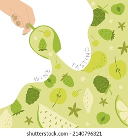 Concept for wine festival, menu, flyer, party, alcohol drinks, celebration