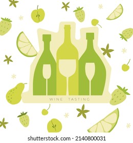 Concept for wine festival, menu, flyer, party, alcohol drinks, celebration