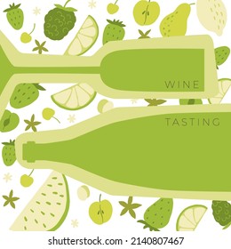 Concept for wine festival, menu, flyer, party, alcohol drinks, celebration
