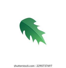 Concept Winter Christmas botany branch with leaf. The illustration is a flat, vector design concept of a winter leaf depicted in a cartoon style. Vector illustration.