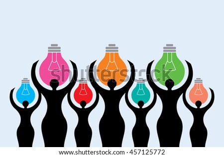 Concept of woman power, vector