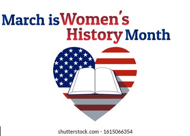 Concept Of Women's History Month. Template For Background, Banner, Card, Poster With Text Inscription. Vector EPS10 Illustration
