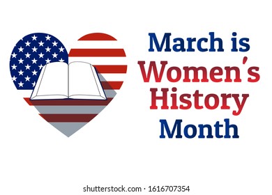 Concept Of Women's History Month. Template For Background, Banner, Card, Poster With Text Inscription. Vector EPS10 Illustration
