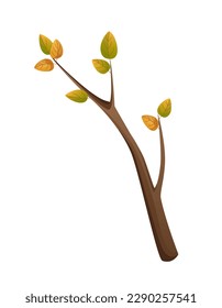 Concepto Madera y rama de carpintería. Esta ilustración representa un diseño plano de bifurcación de madera vectorial en un estilo de dibujos animados. Ilustración vectorial.