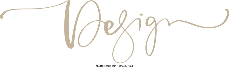Concept of word Design. Vector illustration hand drawn vector logo text and label for any use, on a white background. Just place your own brand name