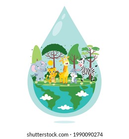 Concept Of Word Water Day