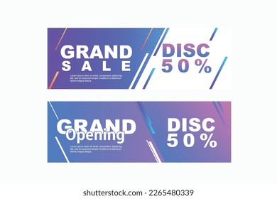 concept with words and gradient geometric shape voucher design for promotion and advertisement
