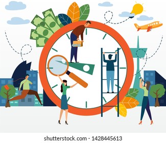 concept of work time management, quick reaction awakening, solution of work flat cartoon style. deadline time management. vector illustration.