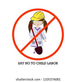 Concept for a World Day Against Child Labour, vector on isolated background