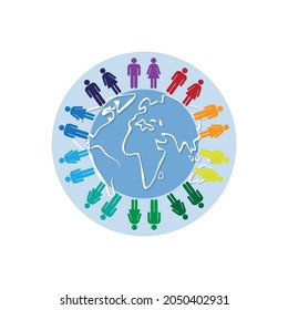 The concept of World Day with people Vector illustration