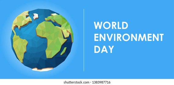 Concept of World Environment Day. Low poly illustration of earth with shadows.
Save earth concept - vector graphics