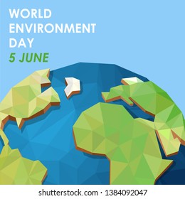 Concept of World Environment Day. Low poly illustration of earth with shadows.
Save earth concept - vector graphics