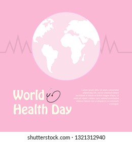 Concept of World Health Day. Vector illustration of pink-vector  2