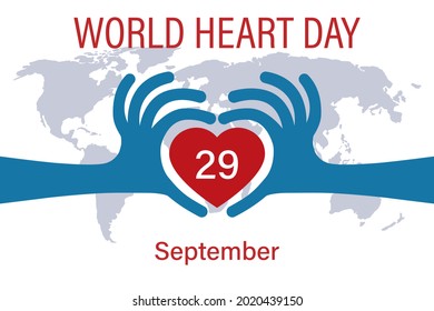 The concept of the World Heart Day. September 29. Vector illustration