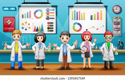 Concept World Science Day with Scientists