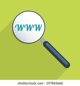 Concept for World Wide Web, e-commerce and global communication. Flat design illustration.