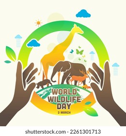 concept of World Wildlife Day Logo design template, March 3