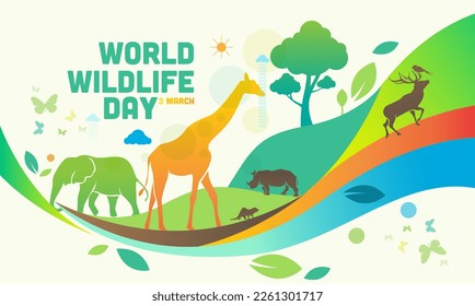 concept of World Wildlife Day Logo design template, March 3