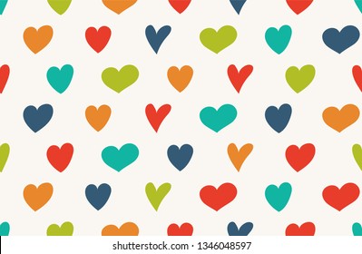 Concept of a wrapping paper with cute hearts. Valentine's Day, Mother's Day and Women's Day. Vector