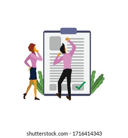 The concept of writing text on forms , Signing the name of the document,vector Illustration.