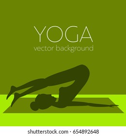 Concept of yoga, health improvement, meditation, vector background, banner, abstract silhouette