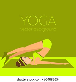 Concept of yoga, health improvement, meditation, vector background, banner, abstract silhouette