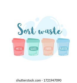 Concepto de estilo de vida de basura cero en el vector. Vida ecológica.