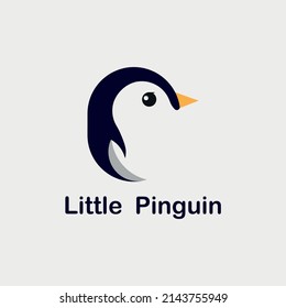 conceptd design logo with cute penguin animal shape