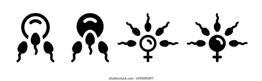 Conception and fertilization of ovule and sperm in human being set vector.