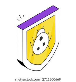 Conception isometric design icon of bug security 