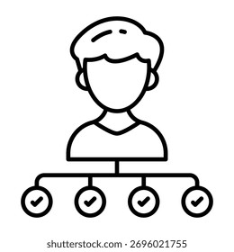 Conception linear design icon of user network 